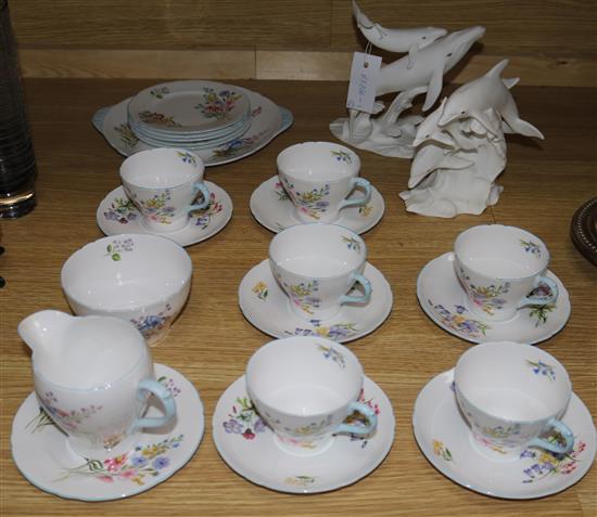 A Shelley Wild Flowers tea set